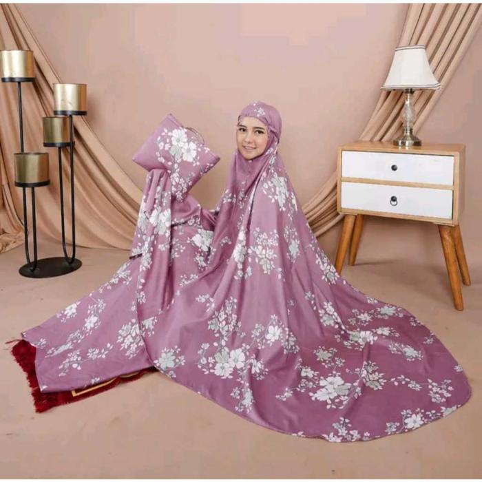 Mukena dewasa rayon twill jumbo | mukena 2 in 1 variasi renda simpel | mukena resleting katun premiu