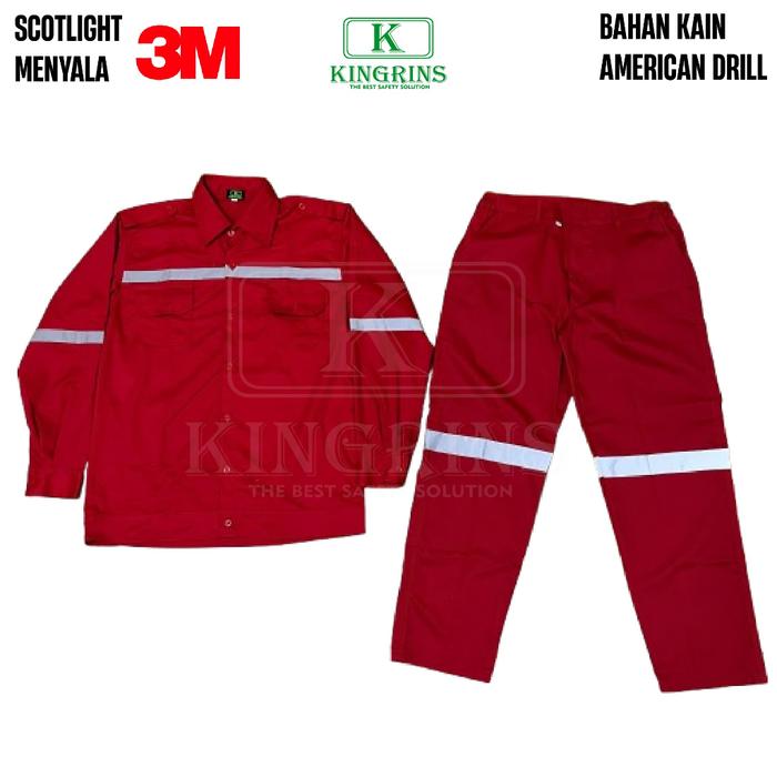 Weaack Safety Baju & Celana Kingrins � American Drill Premium + Scotlight 3M