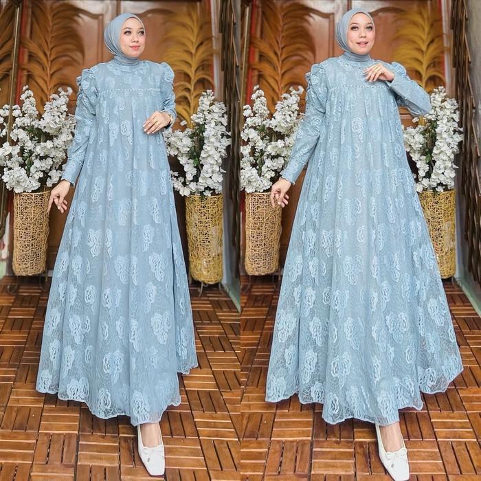 Gamis Haifa Voll2 Brukat Mawar Couple Ibu Dan Anak By Ohc Pasti Diskon
