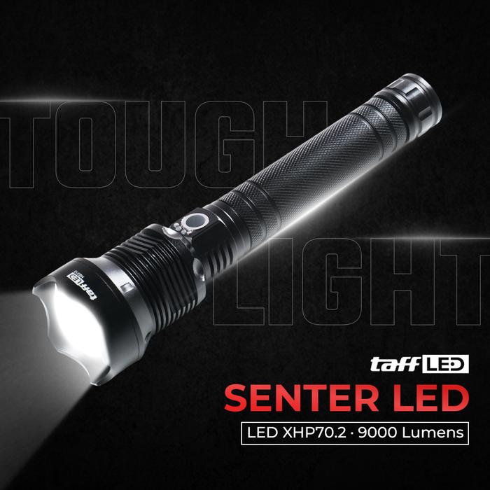 TaffLED Senter LED XHP70.2 Long Range Rechargeable IPX6 9000 Lumens - HS313
