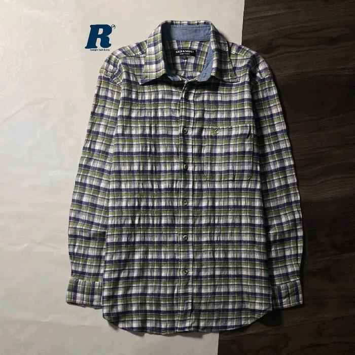 Kemeja Lengan Panjang Flannel Shirt LYLE & SCOTT Size L fit M Unisex