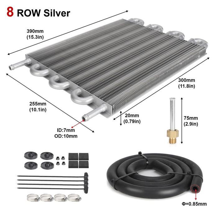 Universal Mobil Aluminium Oil Cooler Transmisi Pendingin Oli Transmisi Otomatis-Manual Radiator Konv