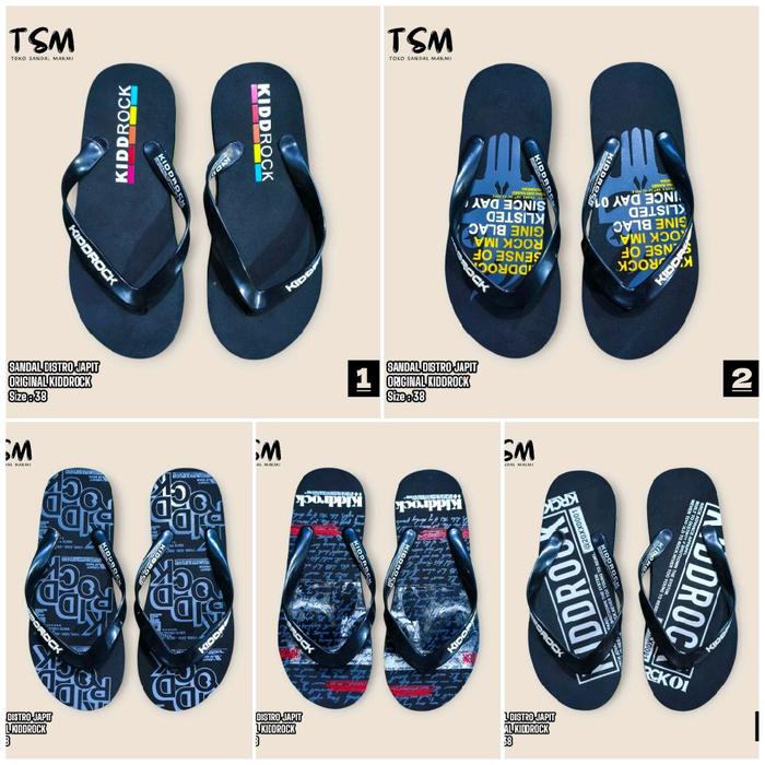 SANDAL JAPIT DISTRO ORIGINAL KIDDROCK UKURAN 38 Pria Sendal Jepit Karet