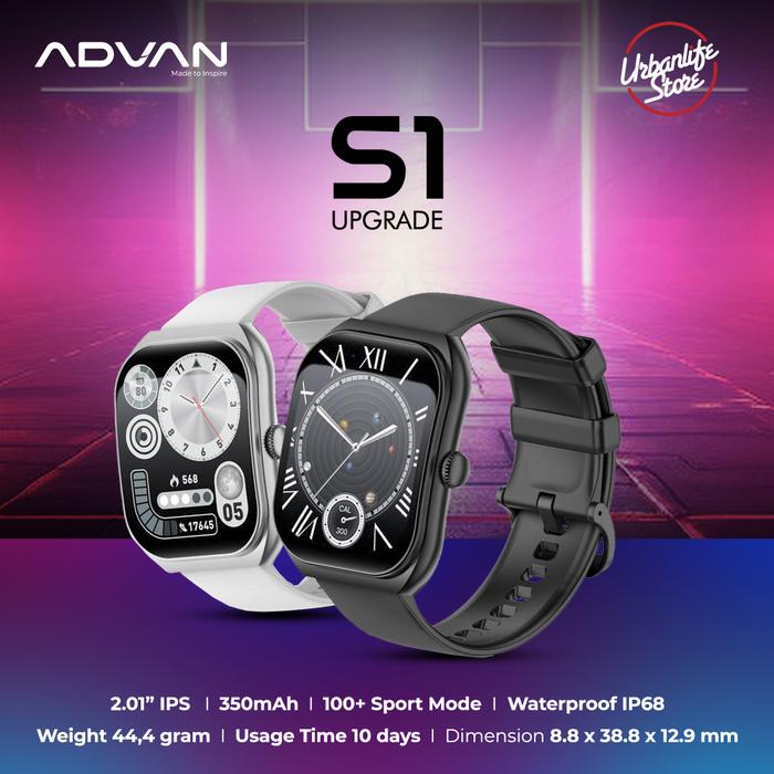 ADVAN Smartwatch S1 V2 AI Voice IPS 2.01” Waterproof Wireless Bluetooth Call Support Android iOS Tou
