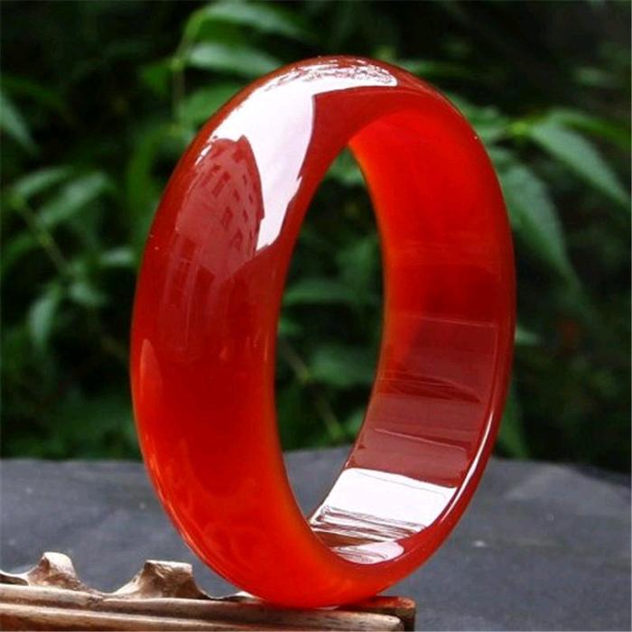 Gelang Batu Giok Merah Asli Tiongkok