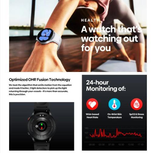 Kainos Z78 Ultra Amoled Smartwatch Nfc Support  Android & Ios Bluetooth Chipset Layar Plastik Black 