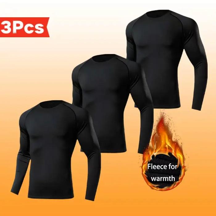 Three-piece men's autumn and winter thermal underwear set, home wear, sports inner layer, double war