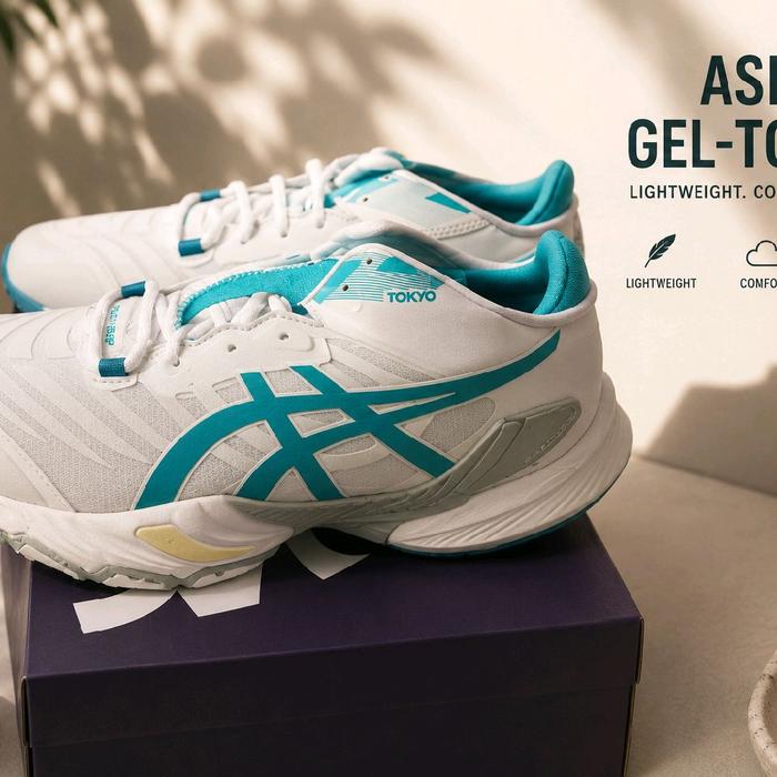 Asics Sepatu Volly Pria Gel-Tokyo Putih Biru Nyaman & Stylish untuk Aktivitas Harian