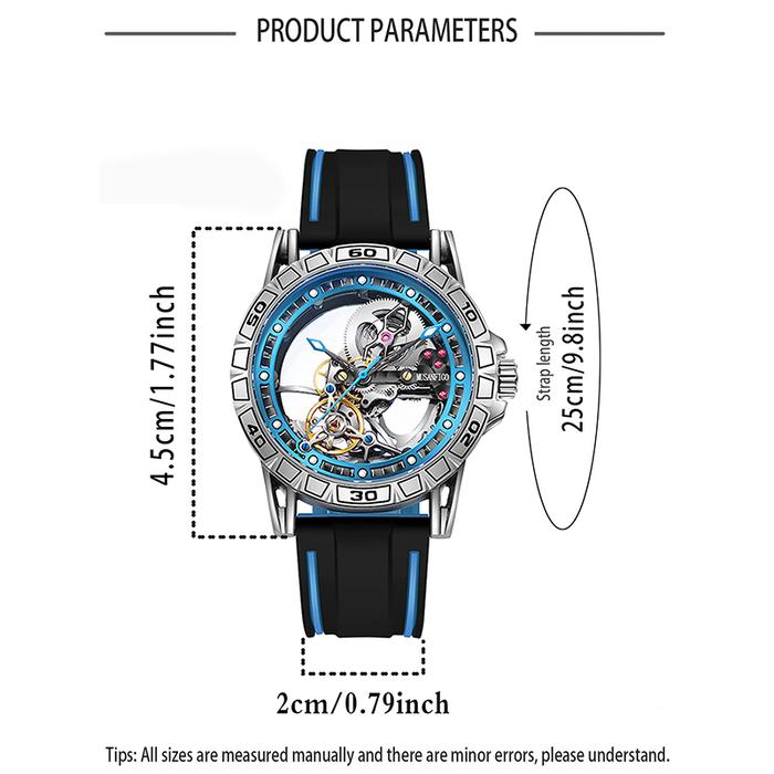 Men's Double sided Hollow Automatic Mechanical Watch Personalized Men's Watch Night Glow Fashion Tre