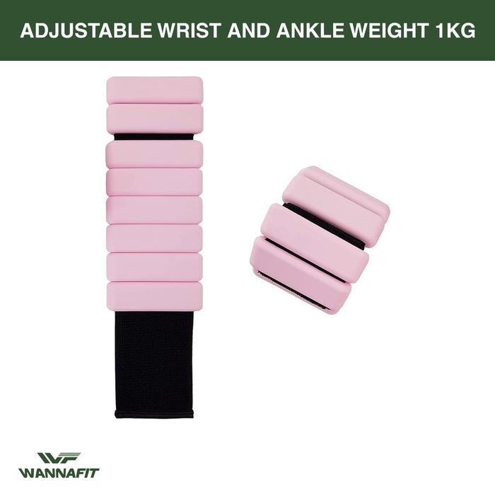 Adjustable Wrist and Ankle We ht Bracelet 1kg nnalife | Gelang Pemberat Tangan dan Kaki Satu Pasang 