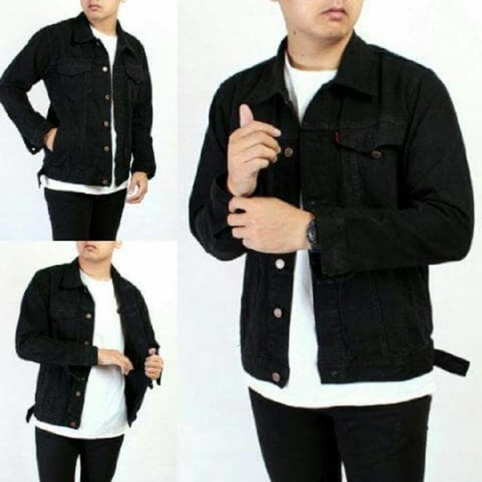 NEW JAKET JEANS DENIM HITAM PEKAT JAKET JEANS BLACK/JAKET JEANS DENIM TERBARU/JAKET JEANS DENIM KEKI