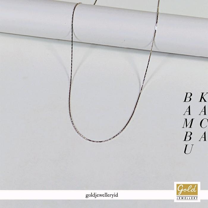 Kalung emas Putih kadar 750 17k model bambu kaca