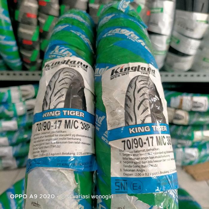 Kingland Ban King Tiger 70/90-17 Tubetype Bukan Tubeless M/C 38P Kualitas Terbaik untuk Motor Anda