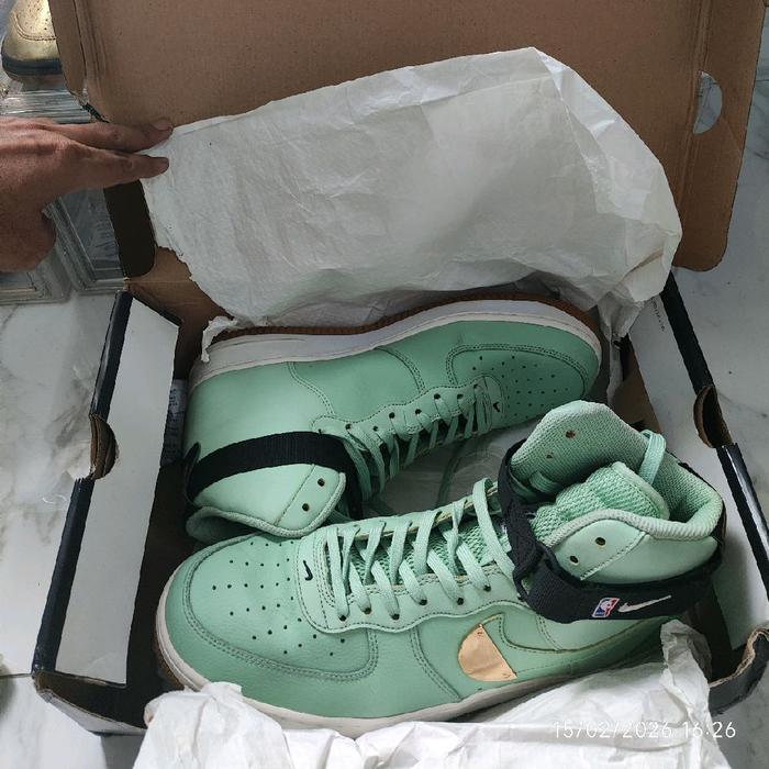 Nike Sepatu Sneakers Hijau Mint AF1 NBA Celtic High Top Casual Pria Wanita Comfortable dan Stylish S