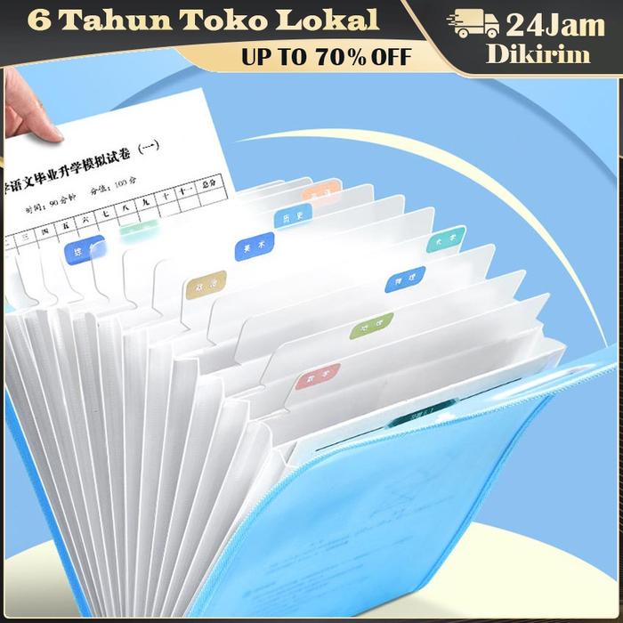 A4 Tas File Akordeon / Tas File Handle / Map File Clear Holder / Tas File Sekat / Map Tas Dokumen Fo