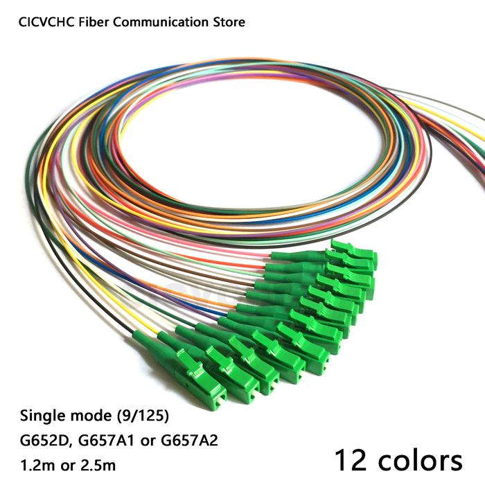 12 colors LC/APC Fiber Pigtail with Single mode (G652D, G657A1,