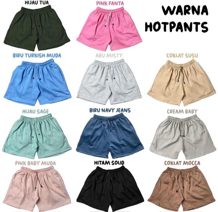 CELANA SHORT PANTS UNISEX | CELANA HOT PANTS FLEECE HNM DISTRO BAL | CELANA SANTAI PRIA & WANITA