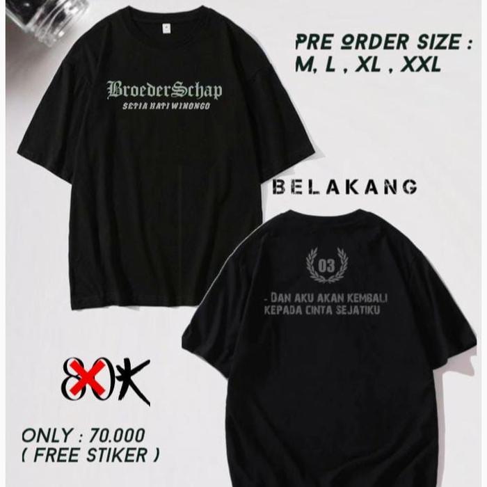 Kaos Sablon dtf BROEDERSCAHP PSHW WINONGO Baju