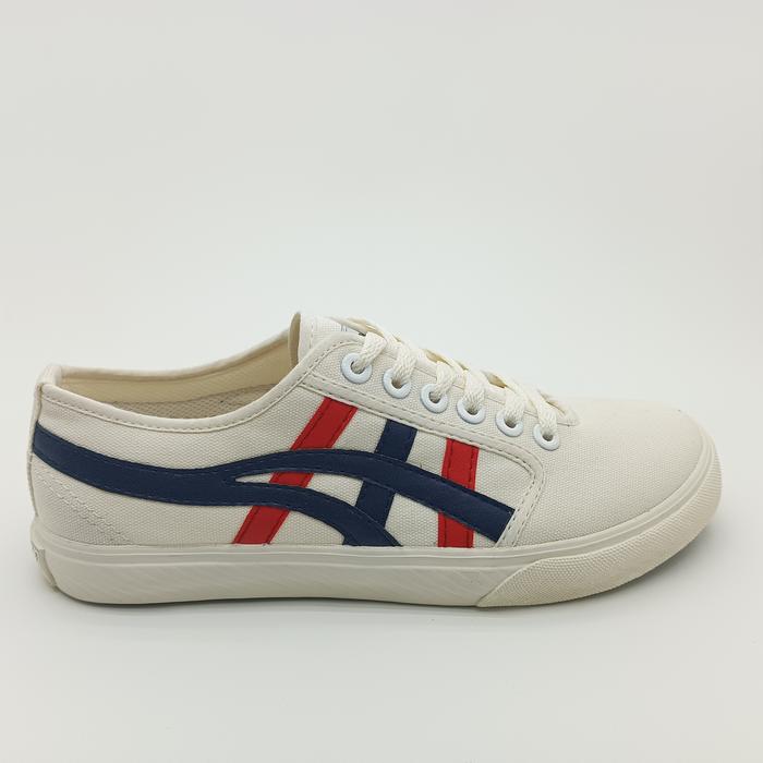 Sepatu Dragonfly Alpha Putih Biru / Sepatu Dragonfly Alpha White Blue Black Karet Casual Shoes