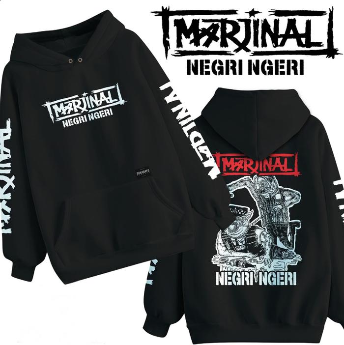 Sweater Band Marjinal Negri Ngeri Hoodie Jumper Bahan Cotton Fleece