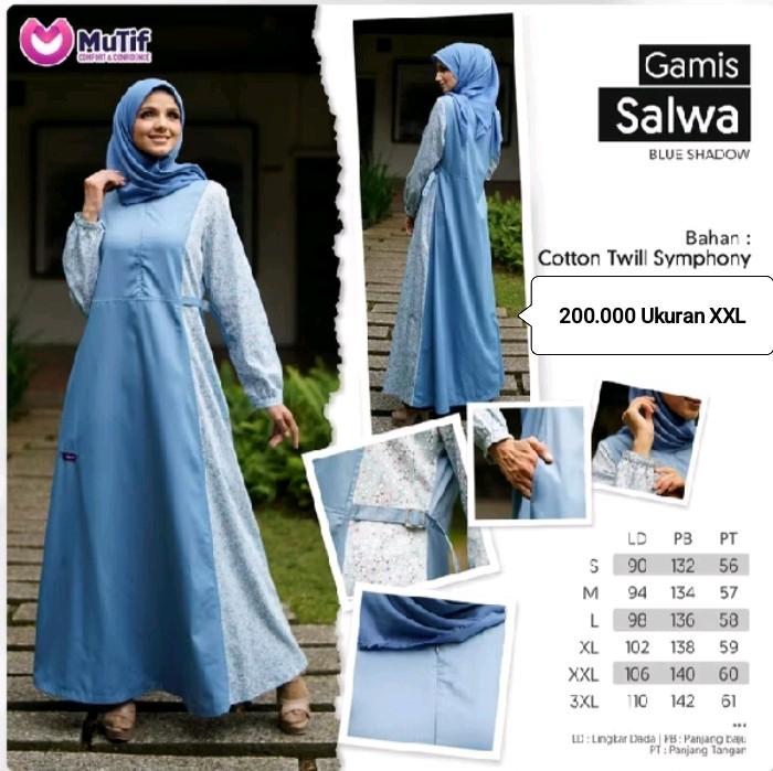 GAMIS WANITA MUTIF SALWA BLUE