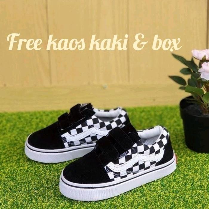 Sepatu Vans Anak Motif Catur Premium Sepatu Sneakers Anak Laki Laki Perempuan Checkerboard Grade Ori