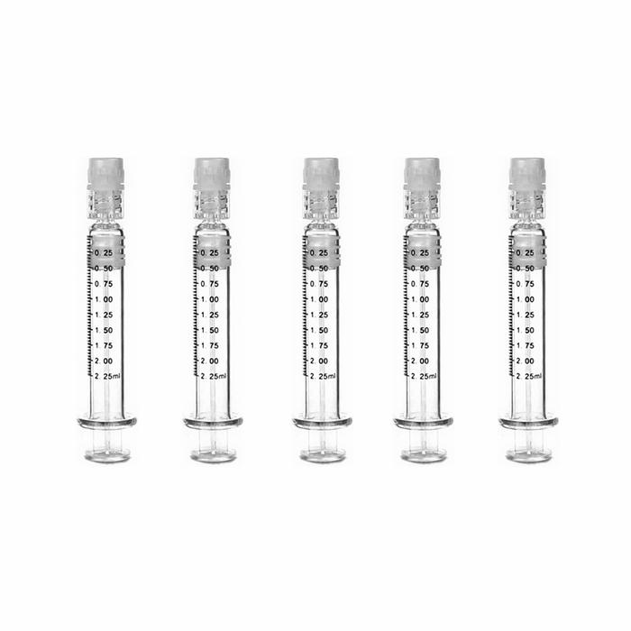 5 Pcs Borosilicate Glass CBD Oil Luer Lock Prefillable Syringe For