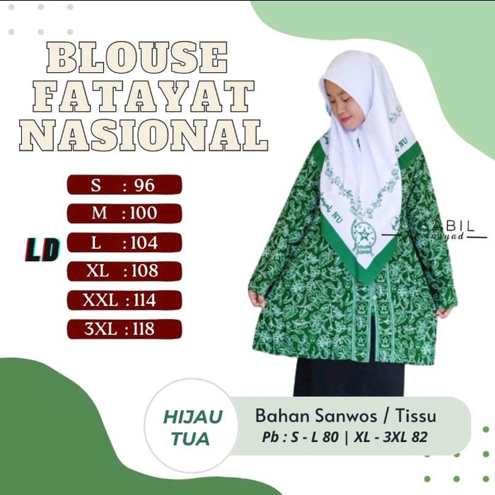 Blouse Batik Fatayat NU, batik tunik fatayat NU, atasan batik fatayat NU