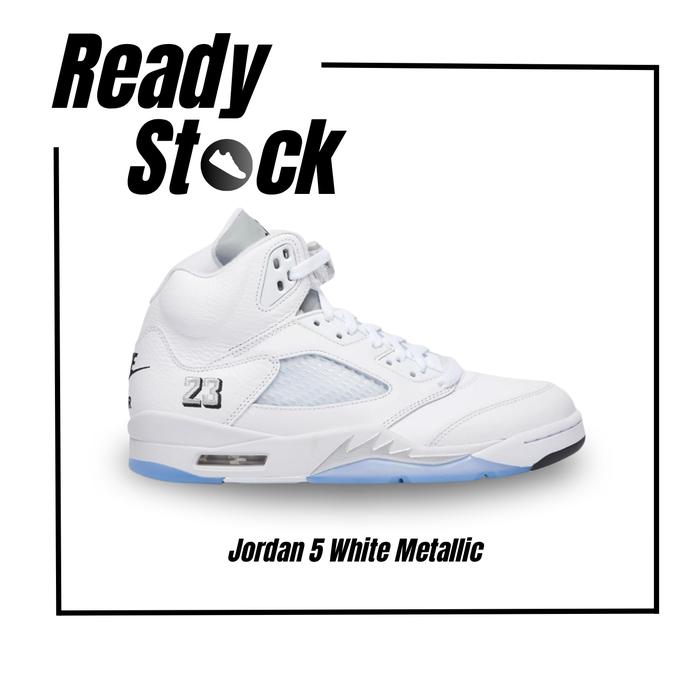 Nike Air Jordan 5 Retro "White Metallic" (100% Authentic)