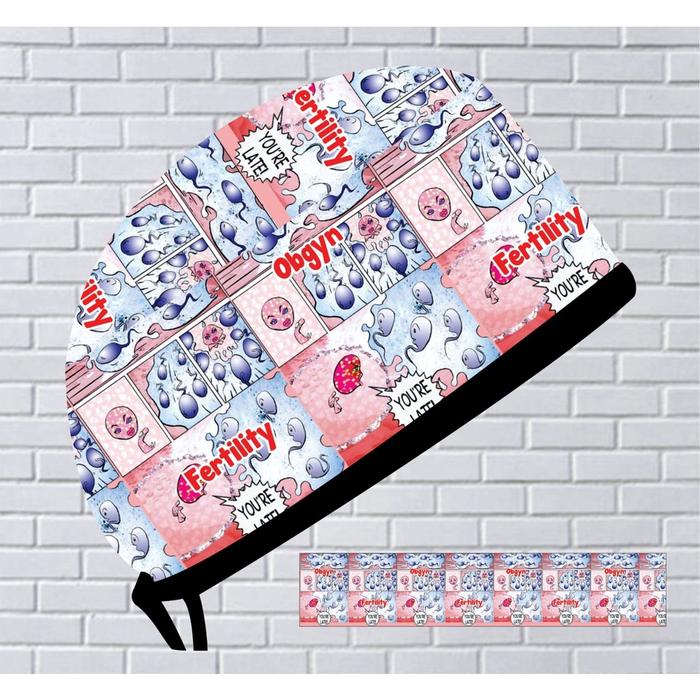 Topi dokter/Scrub hat/Surgical cap/Headcap printing premium obgyn