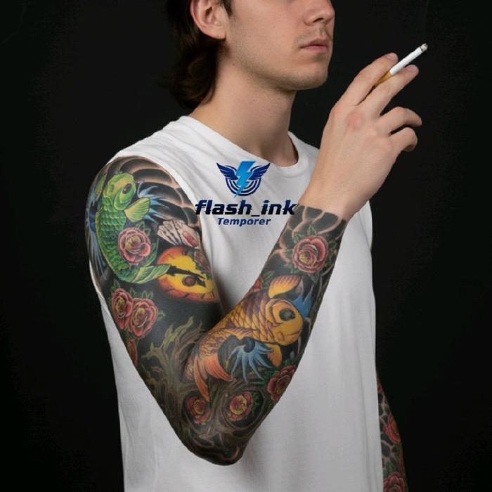 tatto temporer ful lengan yakuza tato tangan kaki tahan air cod Temporary Tatoo - no 1