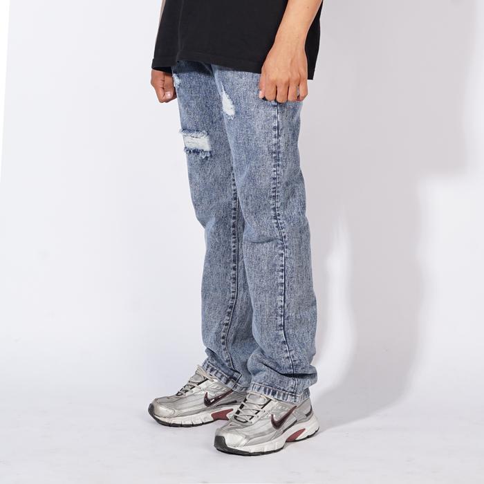 The Don's House Arteesan Denim LEXINGTON ICE BLUE RIPPED - Celana Panjang Jeans Washing Pria Wanita 