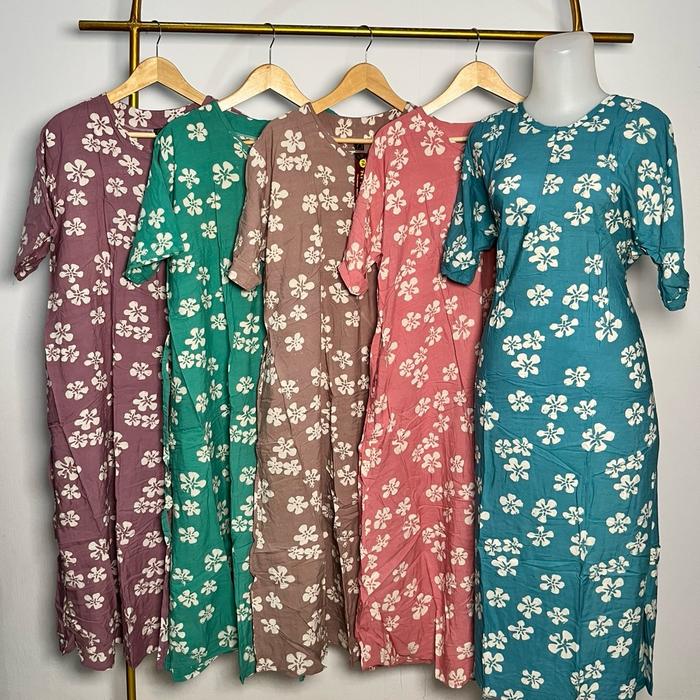 Afnan Daster Klok Batik Cap Pekalongan Lowo Busui Resleting Depan Kelelawar Rayon Super All Size Sam