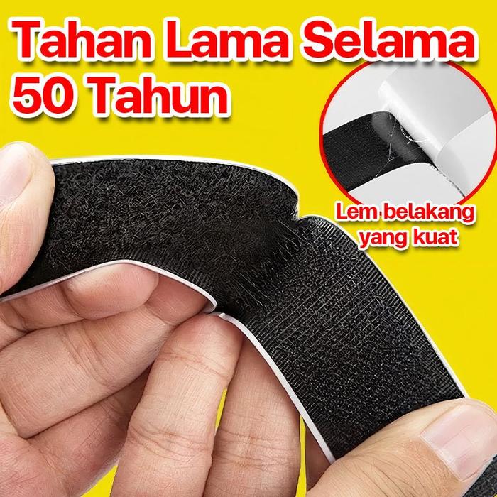 Velcro Perekat Tape Velcro Lakban Double Tape Hook and Loop Adhesive Perekat Serbaguna Magic Praktis