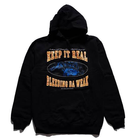 Hoodie keep it real Bleeding da weak- Hoodie hitam band /hardcore hoodie dazle Distro Dewasa Fleece 