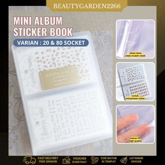 [ COD ] Mini Photo Album Stiker Nail Art/Storage Book Binder/Collection Book Translucent Nail Sticke