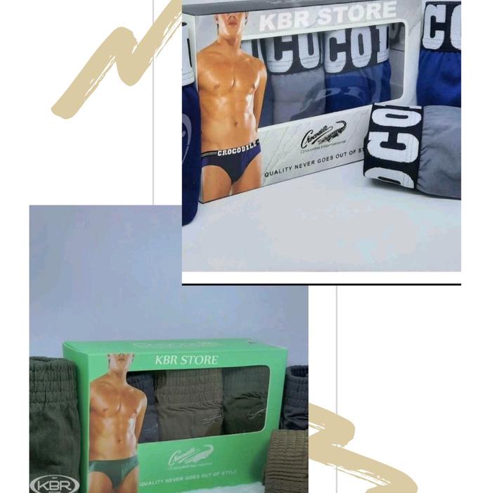 2 BOX CELANA DALAM CROCODILE [ CROCODILE HIJAU DAN CROCODILE PUTIH ]  /CELANA DALAM PRIA CROCODILEE/