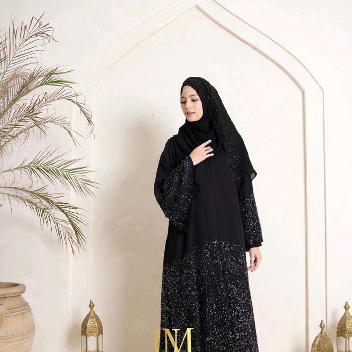 Abaya Zea Abaya Impor Saudi Bahan Nawwam payet batu kristal