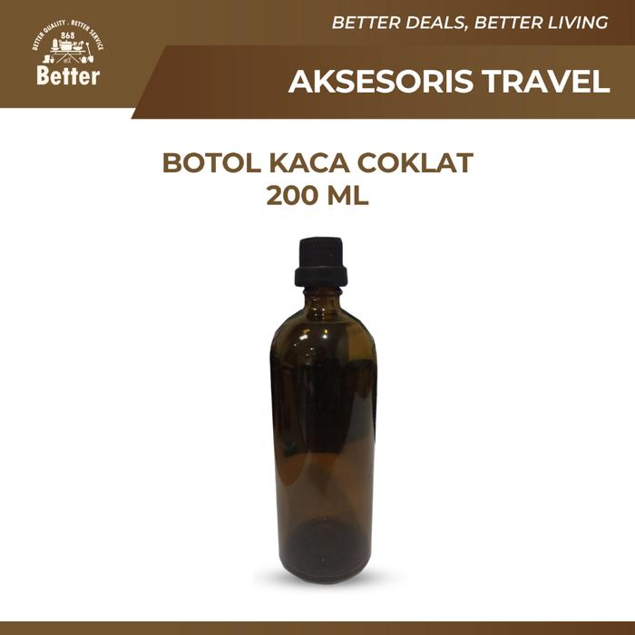 Botol Kaca Amber Tempat Parfum Botol Filter Tebal 200ml Cokelat