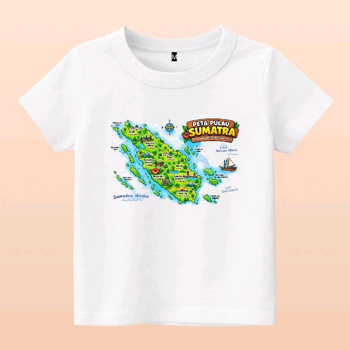 Baju kaos anak gambar pulau sumatera