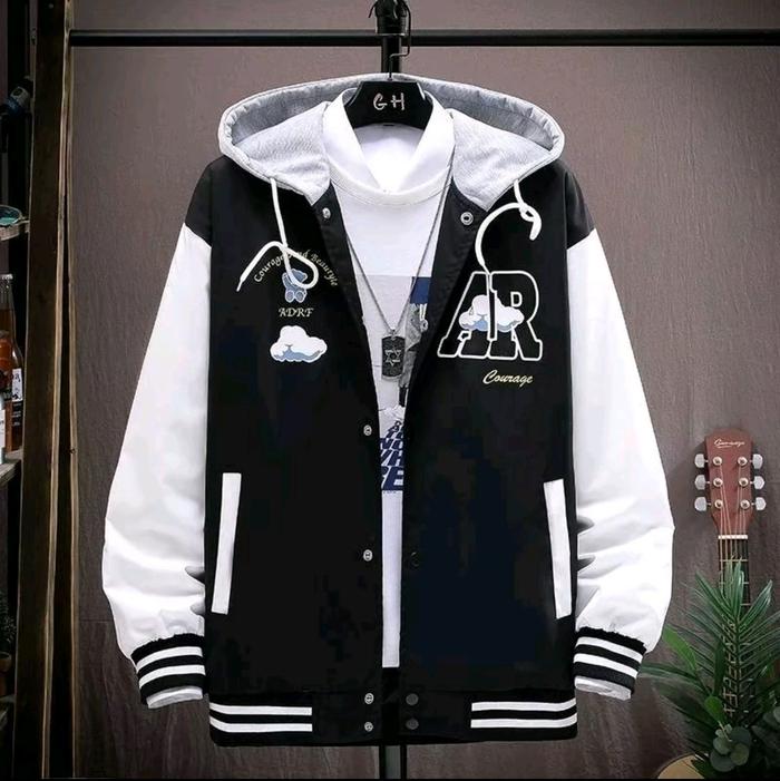 JAKET BASEBALL HOODIE OVERSIZE/JAKET PRIA DEWASA/ FARSITY JACKET STREET STYLE