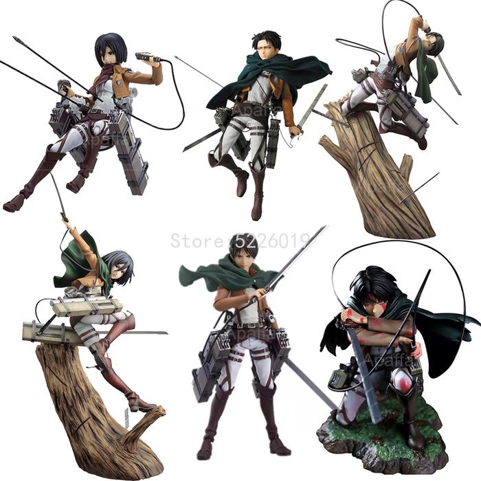 28cm Attack on Titan Levi Ackerman Anime Figure ARTFX J Mikasa