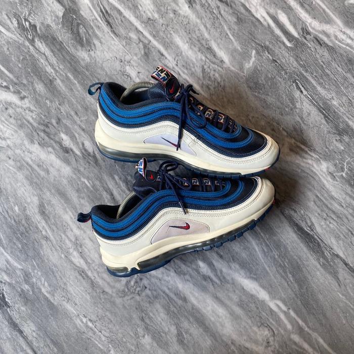 Nike AirMax 97 Putih Biru | Sepatu Sneakers Pria Wanita Kualitas Baik