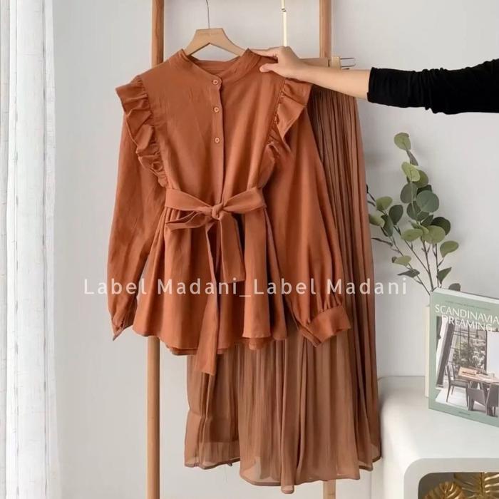 MADANI LABEL / RUFFLE SET / RUFFLE SET ROK / HALMA SET / HALMA SET ROK / SETELAN ROK MUSLIM / ONESET