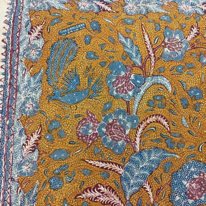 Kain batik tulis tiga negri Tjoa Siang Gwan solo asli batik tiga negri motif bunga kehidupan tanahan