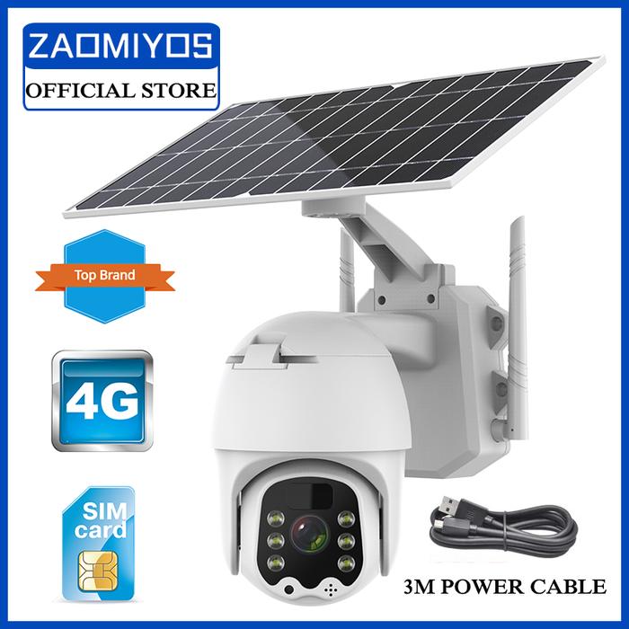 ZAOMIYOS 4G LTE FDD GSM Solar Recharge Battery Wireless PTZ Camera