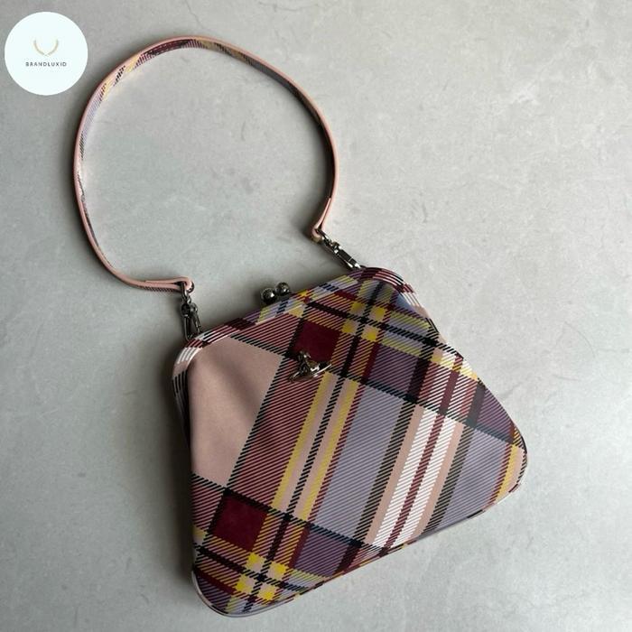 Vivienne westwood granny frame clutch bag in tartan mc haze