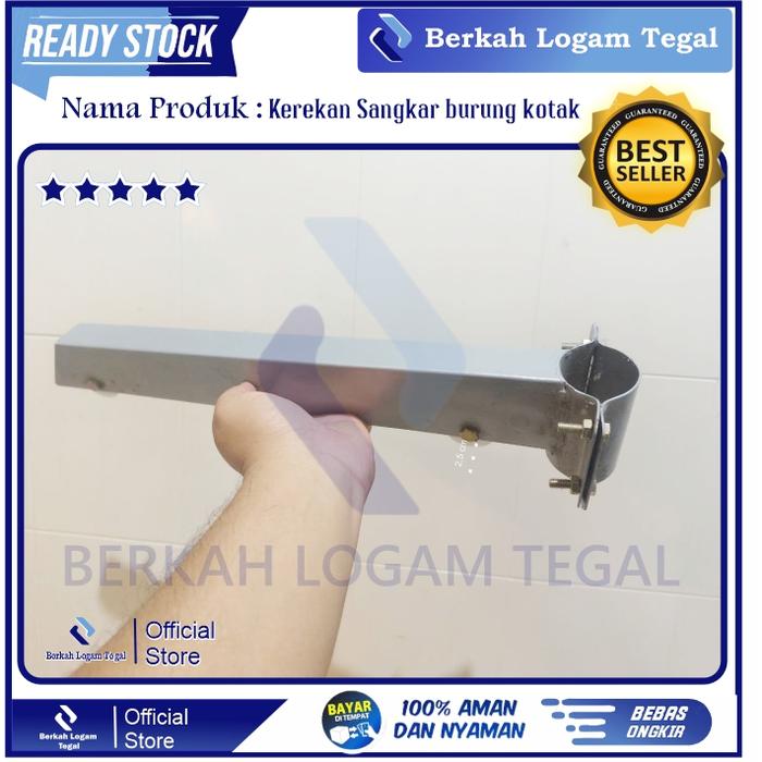 PROMO !! katrol Kerekan besi sangkar burung pekututu/tiang bendera model kotak