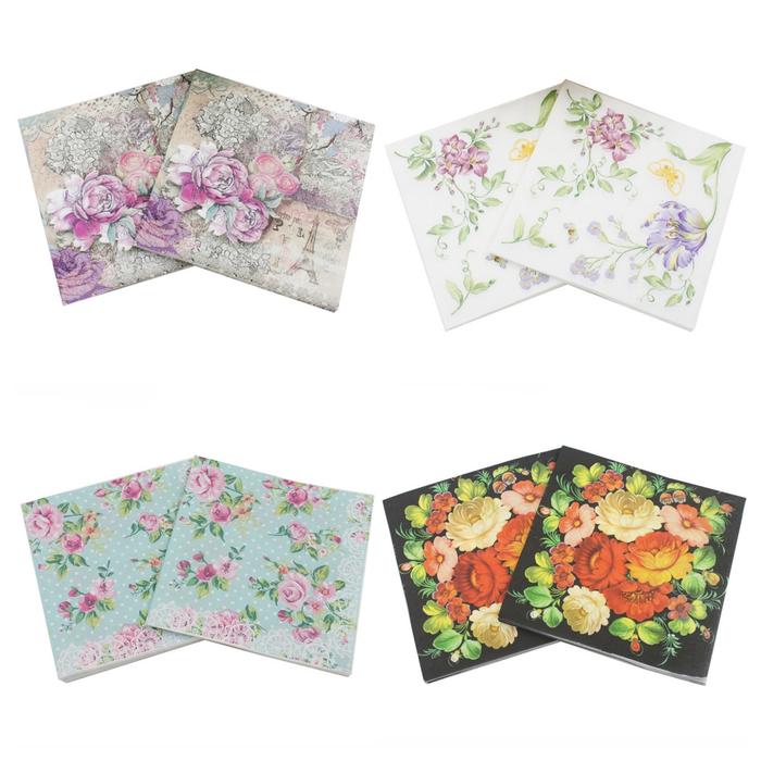 20pcs muti-styles flowers Rose animals Paper Napkins Cafe&Party Tissue Napkins Decoupage Decoration 