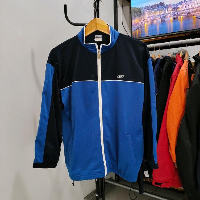 Jaket Tracktop Reebok Two Tone Blue Black Original